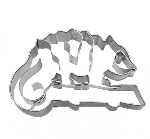 Präge-Ausstechform Chamäleon 7 cm aus Edelstahl