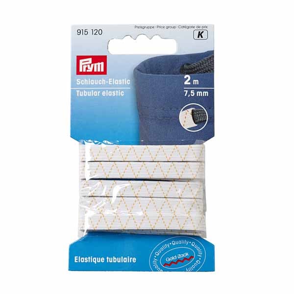 PRYM Schlauch Elastic, 7,5mm, weiß, 2m