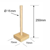 70x70x20 mm, Ø 15 x 250 mm