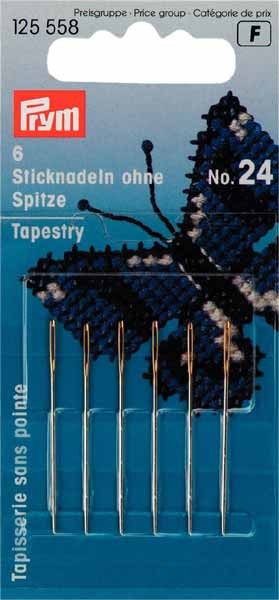 Sticknadeln ohne Spitze, mit Goldöhr, No. 24 von PRYM