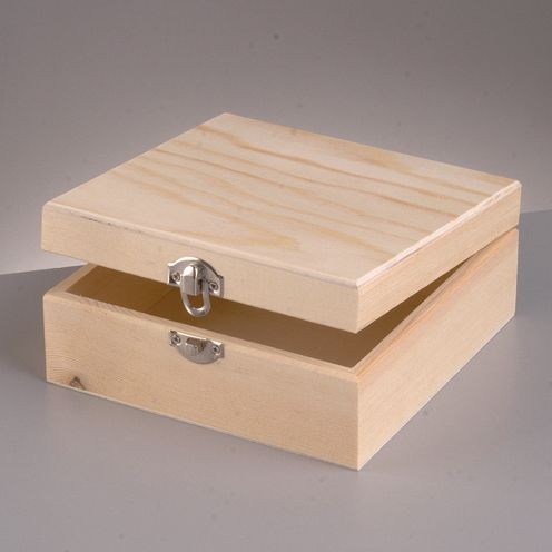 Holzkiste, Holzschatulle 19 x 19 x 8,5 cm