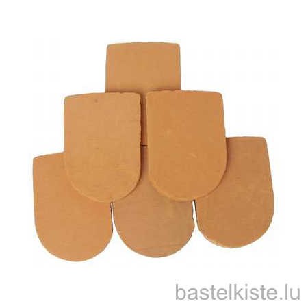 MINI Dachziegel Biberschwanz aus Ton, 100 Stück