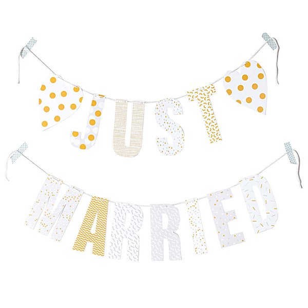 Papiergirlande "JUST MARRIED" 3 Meter lang