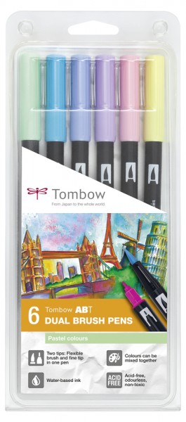 ABT DUAL BRUSH PENS 6er Set Pastel Colours