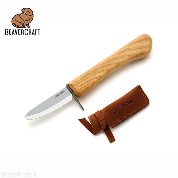 Schnitzwerkzeug, Kinderschnitzmesser mit Lederschutz