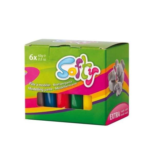 SOFTY Kinderknete, Plastin SET 6x 62g