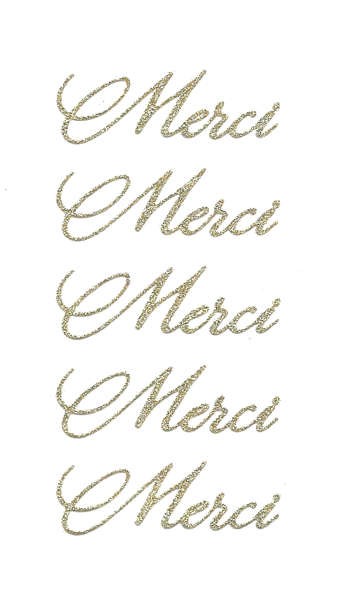 Sticker "Merci" in gold