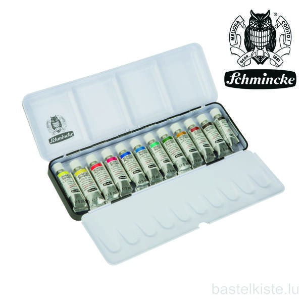 Schmincke Metallkasten HORADAM Aquarell Set 12 x 5ml Tuben