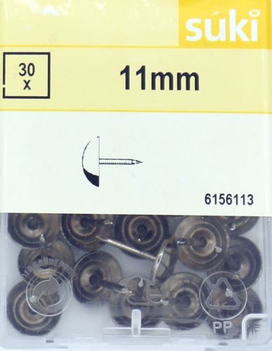 Polsternägel 11mm vernickelt (silber) 30 Stück