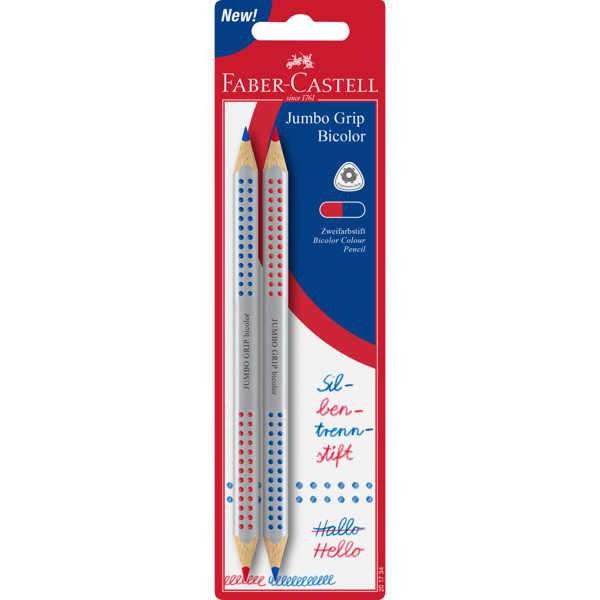 Jumbo Grip Bicolor Silbentrennstift, rot & blau 2 Stück