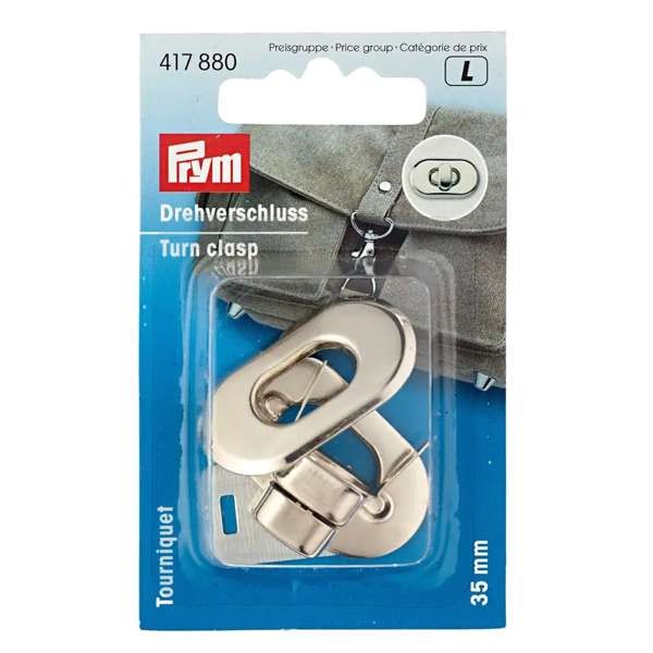 PRYM Drehverschluss 35x20mm, silberfarbig