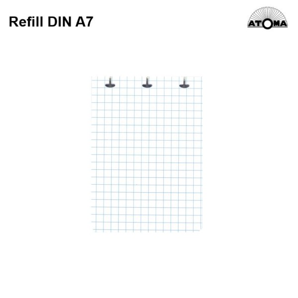 ATOMA REFILL DIN A7 90g/m² 5x5 Squared, kariert weiß