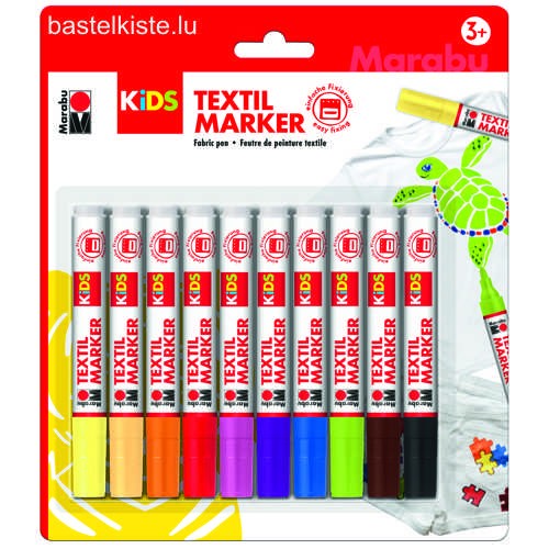 KIDS Textil Marker, Textilstifte 10er Set