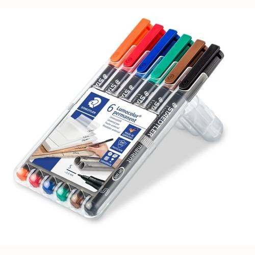 STAEDTLER Lumocolor permanent Größe S, 6er Set