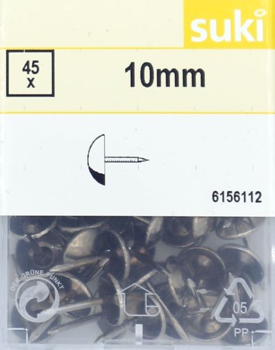 Polsternägel 10mm vernickelt (silber) 45 Stück