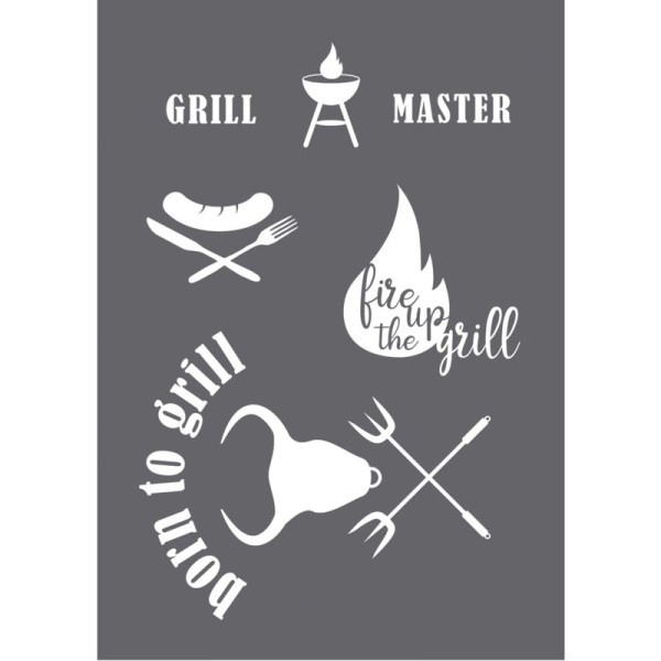 Siebdruck Schablone DIN A4 Grill Master