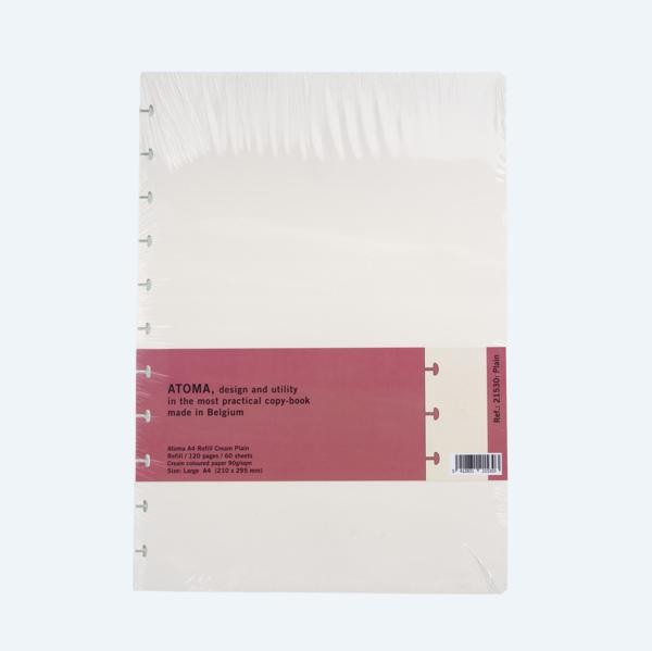 ATOMA REFILL DIN A4 90g/m² Cream Plain, blanko natur