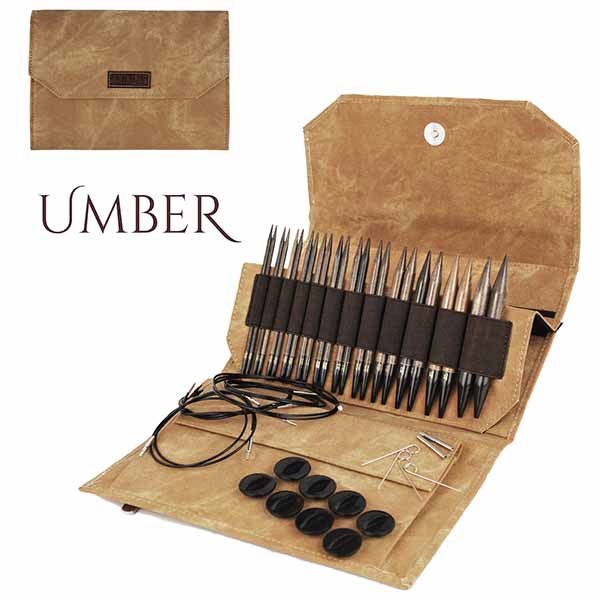 LYKKE Rundstricknadel-Set UMBER 5-inch Nadel Stricknadel Holzstricknadeln