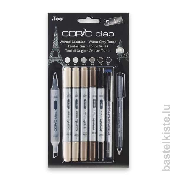 COPIC Ciao Marker 5+1 Set, WARME GRAUTÖNE