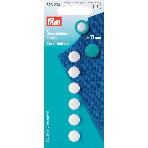 Überziehbare Knöpfe Ø 11 mm, 6 Stück