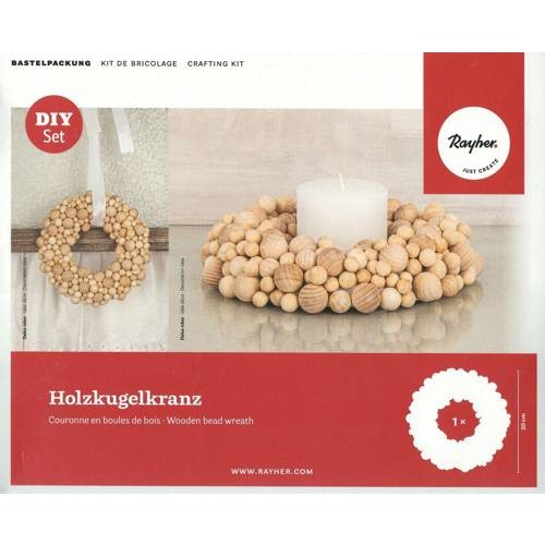 Bastelpackung, Bastelset "Holzkugelkranz"