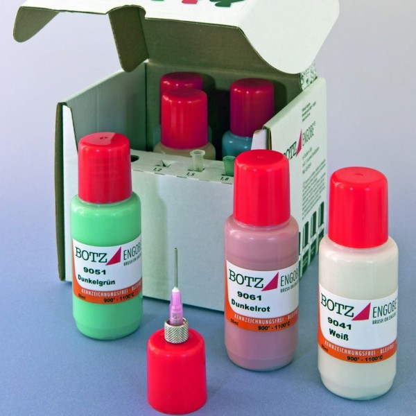 Botz 9040 Engobe-Set, 6 Farben + 3 Spitzen