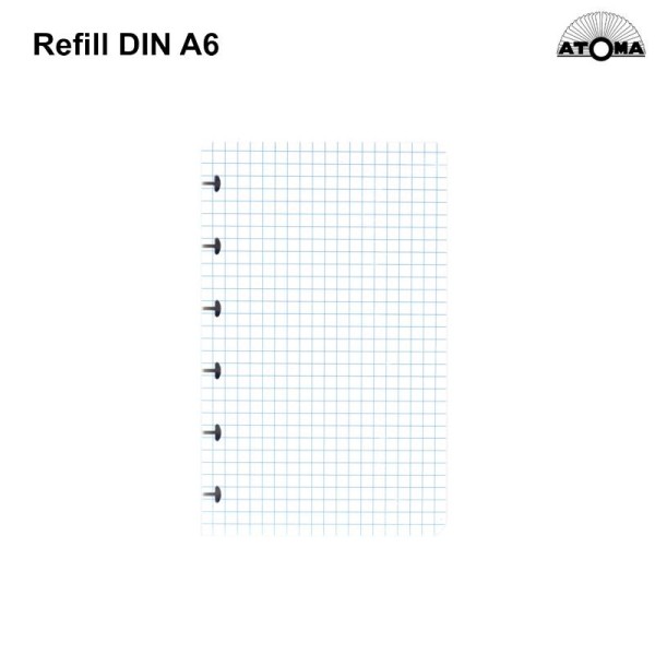 ATOMA REFILL DIN A6 90g/m² 5x5 Squared, kariert weiß