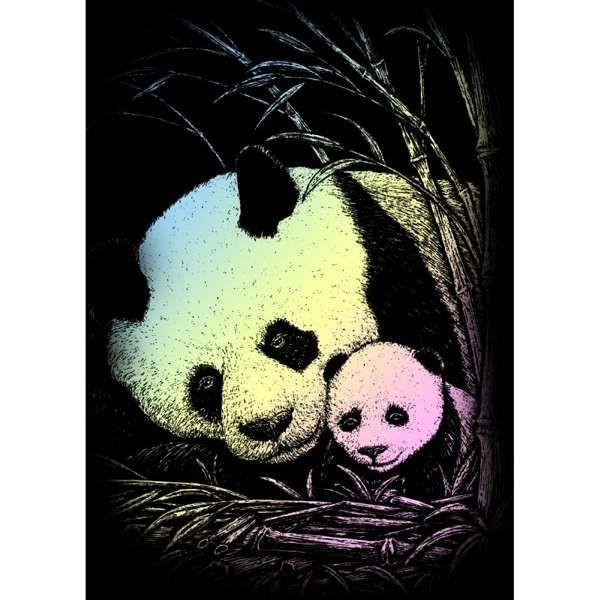 Kratzbild MINI, Engraving ART Multicolor ►Panda◄