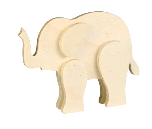 Kleiner Elefant aus Holz 12 x 9 x 2cm