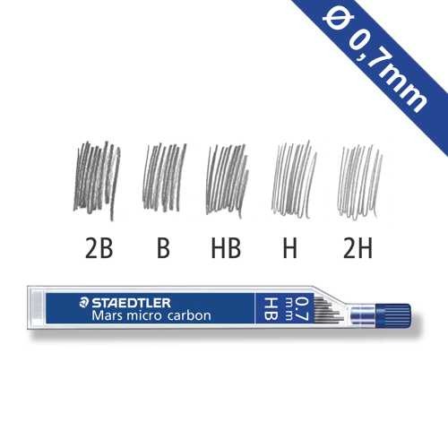 Bleistiftminen, Feinminen, Nachfüllminen für Druckbleistift Ø 0,7 mm