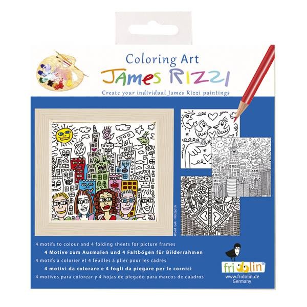 Coloring Art 15 × 15 cm "James Rizzi", 4 Blatt