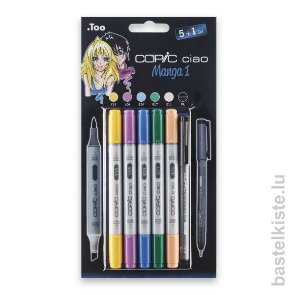 COPIC Ciao Marker 5+1 Set, Manga 1