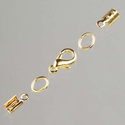 Verschluß für 2mm Lederriemen, goldfarbig