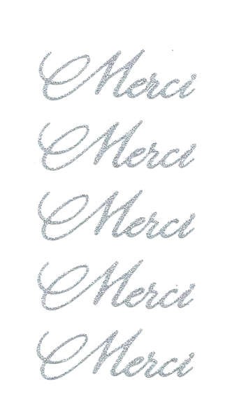 Sticker "Merci" in silber