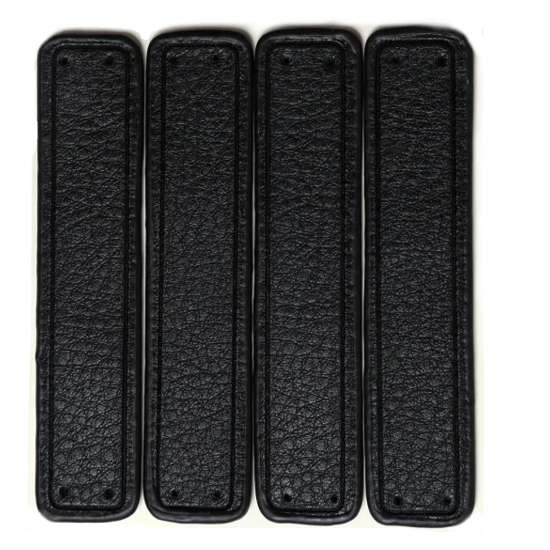Kunstleder Labels 100 x 22mm schwarz, 4 Stück
