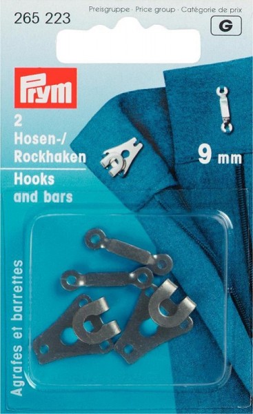 PRYM Hosen / Rockhaken + Stege 9mm schwarz 2 Stk., wollzauber.com