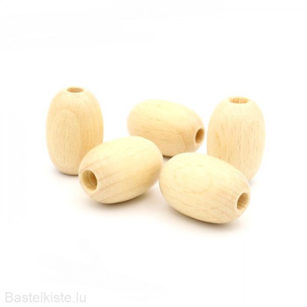 Holzperlen, Holzoliven Ø 20 x 30 mm NATUR, für Makramee