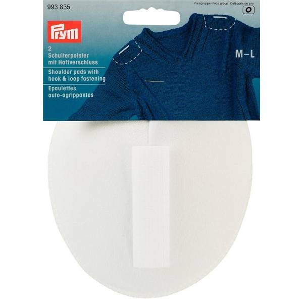 PRYM Schulterpolster "Raglan" mit Haftverschluß M-L, weiß