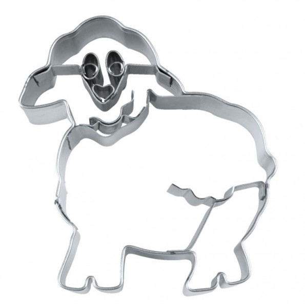 Präge-Ausstechform Schaf 5,5 cm aus Edelstahl