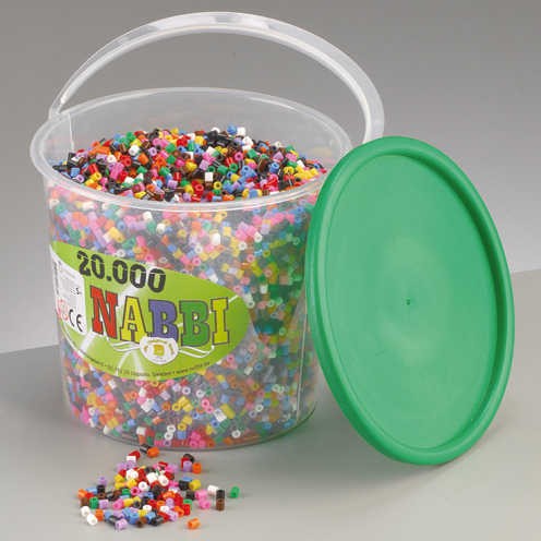 Standard-Mix Nabbi® Bügelperlen Eimer 20.000 Stk. Ø 5x5 mm