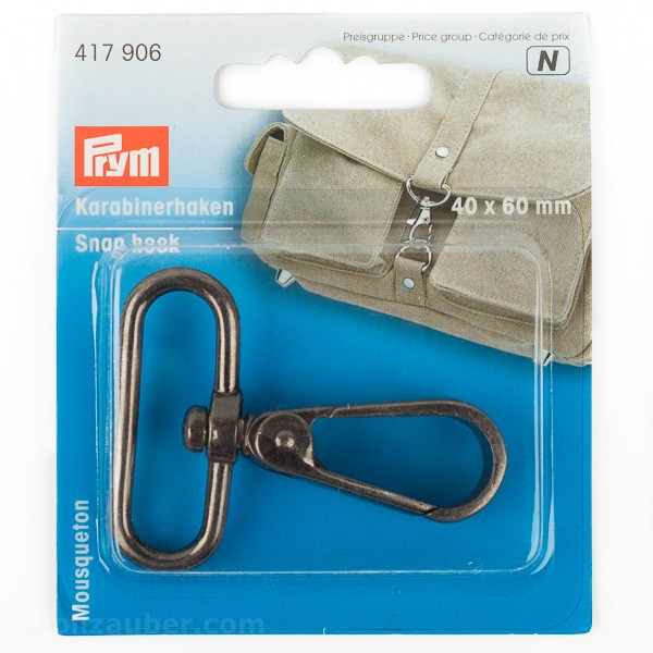 PRYM Karabinerhaken 40x60mm, silberfarbig