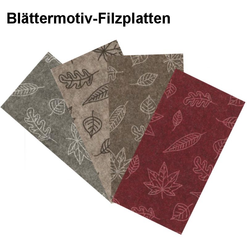 Filz Blättermotive Ø 1,0mm, 30 x 40 cm, bastelkiste.lu