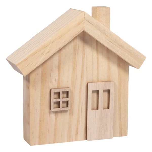 Holzhaus-Set, NATUR 6-teilig