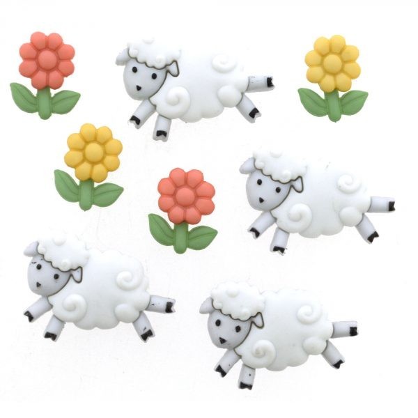 Dress it up Knöpfe, Schafe - Counting sheep wollzauber.com