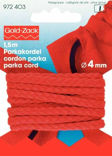 PRYM Parkakordel Ø=4 mm, rot, 1,5m