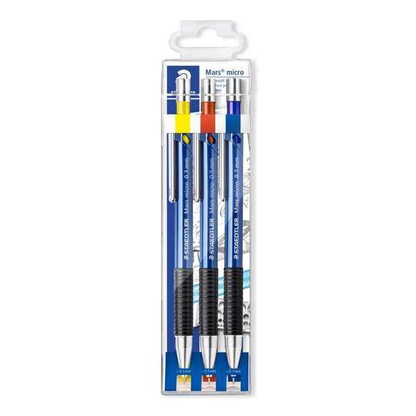 Mars 775 Druckbleistift 3er Set, Ø 0,3 mm, 0,5 mm, 0,7 mm