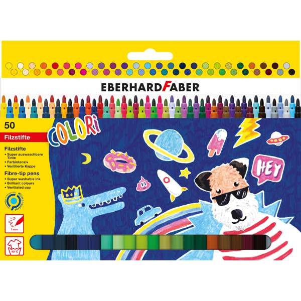 Eberhard Faber Colori Filzstifte, 50 Farbstifte
