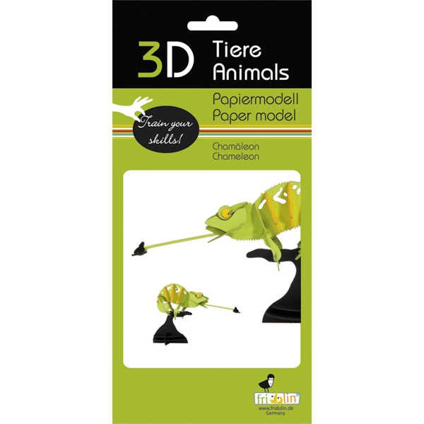 3D Papiermodell "Chamäleon" zum zusammenbauen