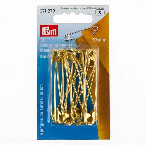 PRYM Sicherheitsnadeln, Messing, 57mm, 12 St.