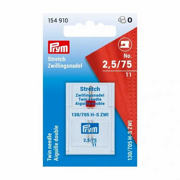 Prym Doppel-Nähmaschinennadel "Stretch", 2,5/75